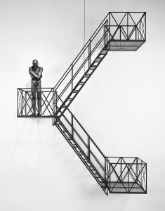 David Robinson. By Any Means, 1993. Bronze, aluminum, steel. 107 x 24 inches. Photo: Ken Mayer.