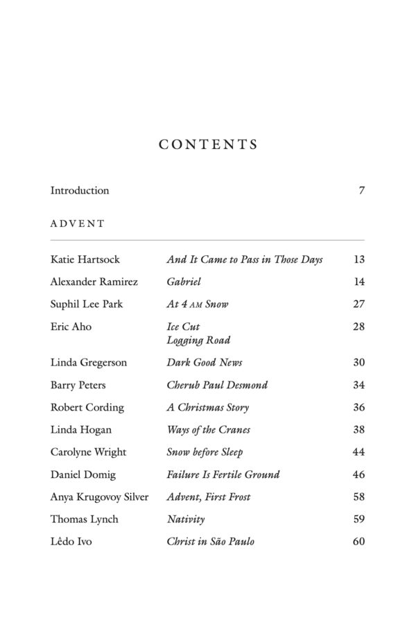 Every Breath a Birth chapbook table of contents page 1